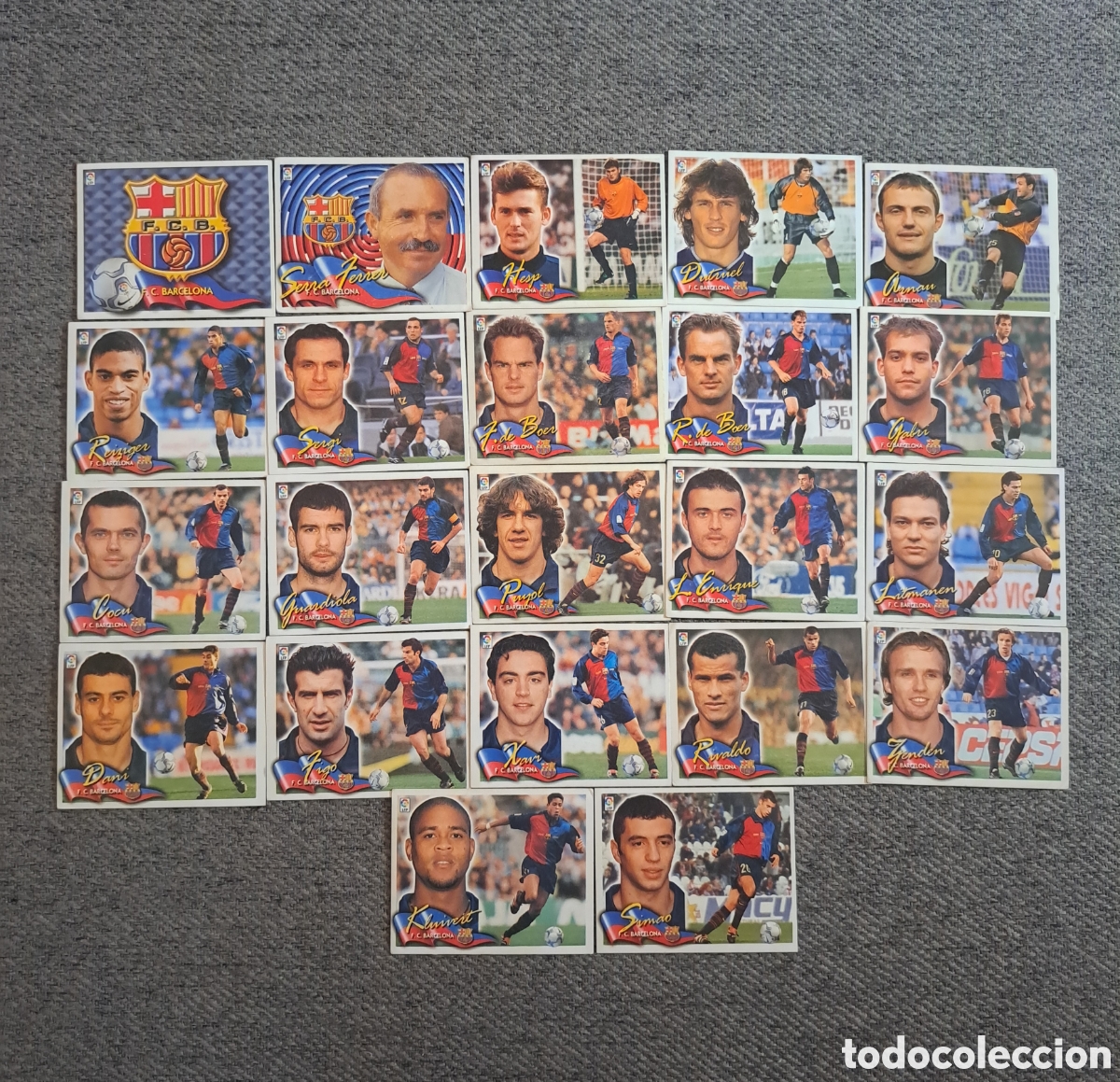 Fu&szlig;ball-Sticker: F.C.Barcelon. Liga Este 00-01. 22 cromos sin repetir.