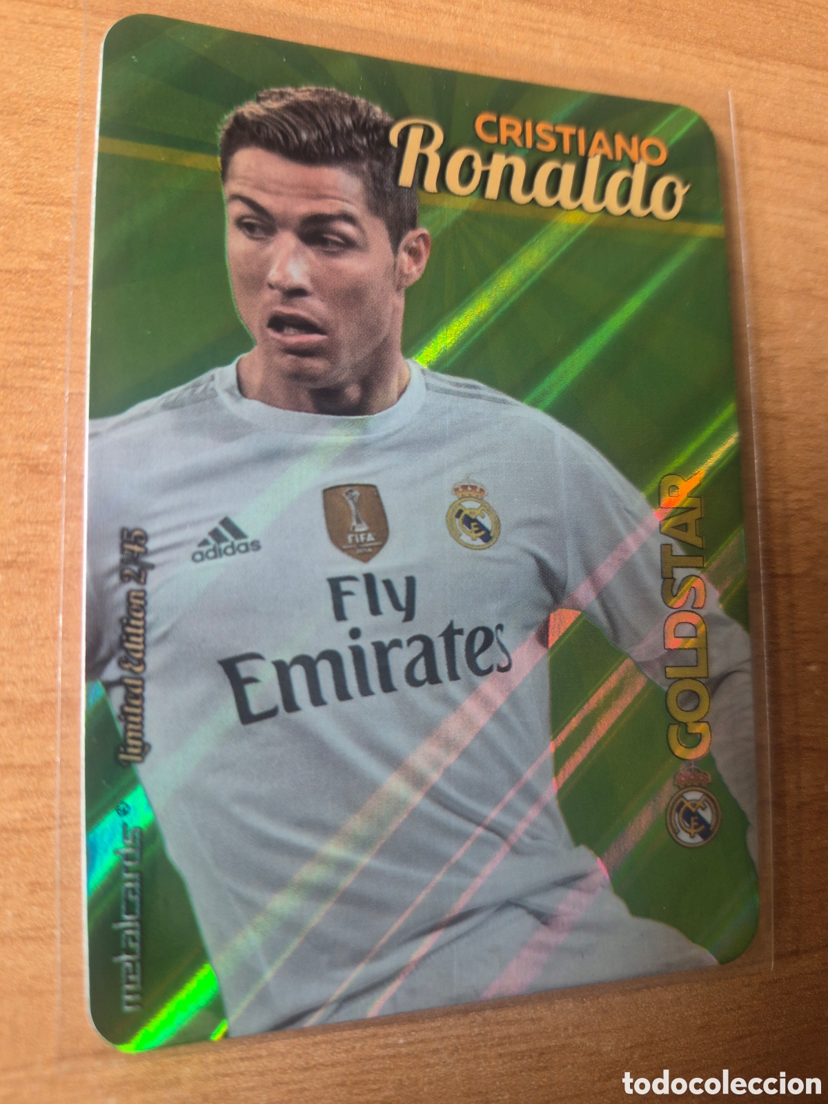 Cromos de f&uacute;tbol: Mundicromo 2015 2016 Ronaldo Gold Star Rayas