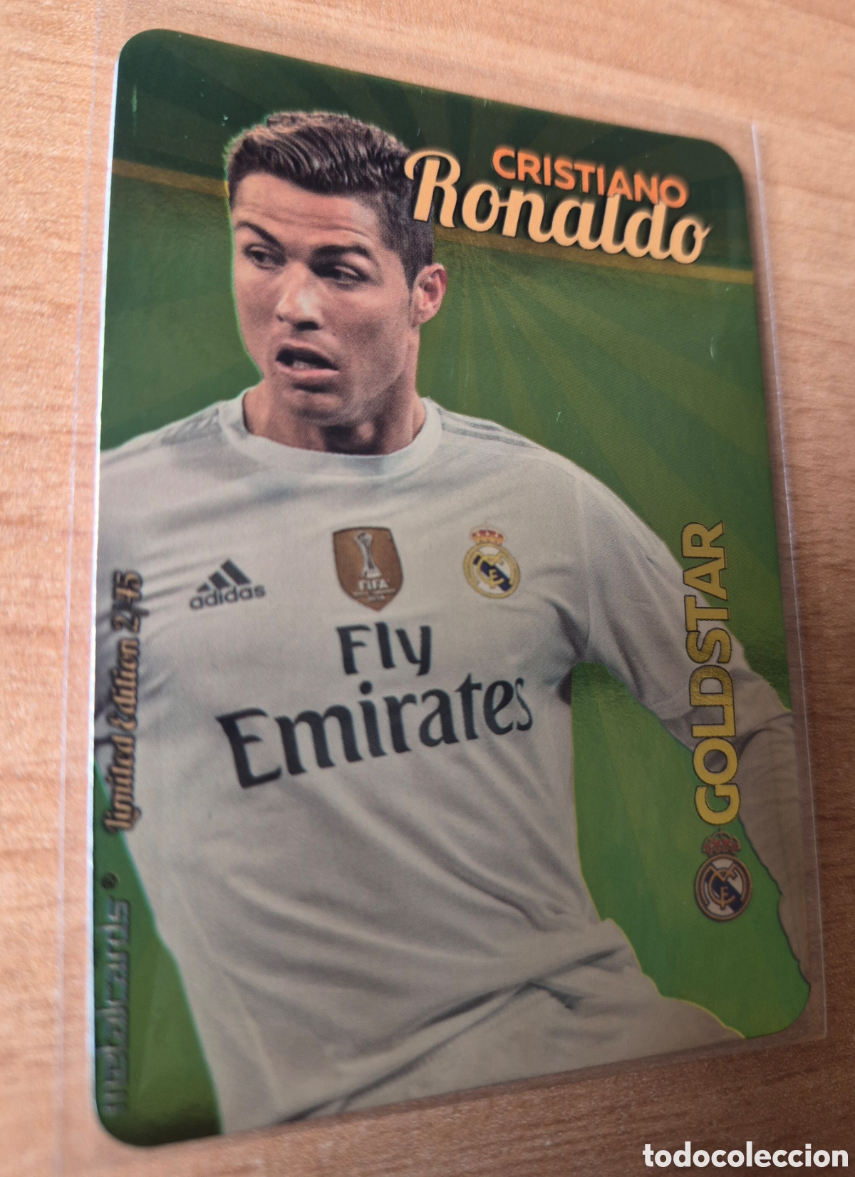 Cromos de f&uacute;tbol: Mundicromo 2015 2016 Ronaldo Gold Star Brillo Liso