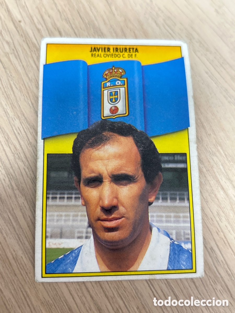 Cromos de f&uacute;tbol: JAVIER IRURETA ENTRENADOR REAL OVIEDO LIGA ESTE 1990 1991 90 91 NUNCA PEGADO SIN PEGAR