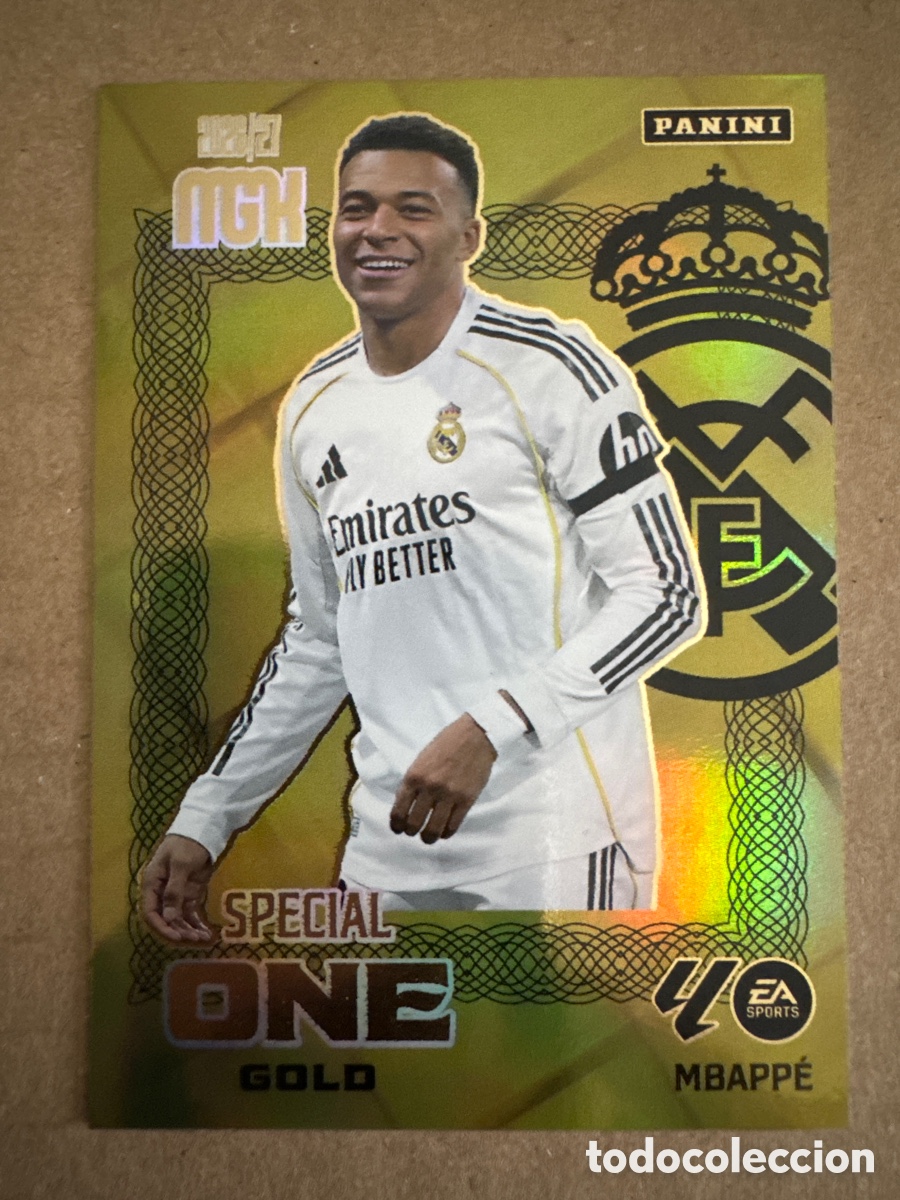 Cromos de f&uacute;tbol: # Mbappe Real Madrid Special One Gold Megacracks 26 27 2026 2027