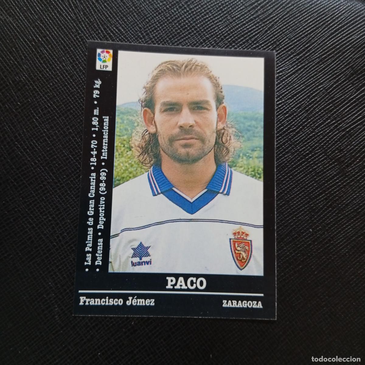 Cromos de f&uacute;tbol: 57 PACO ZARAGOZA PANINI 00 01 CROMO FUTBOL LIGA 2000 2001 - SIN PEGAR - A31 PG10