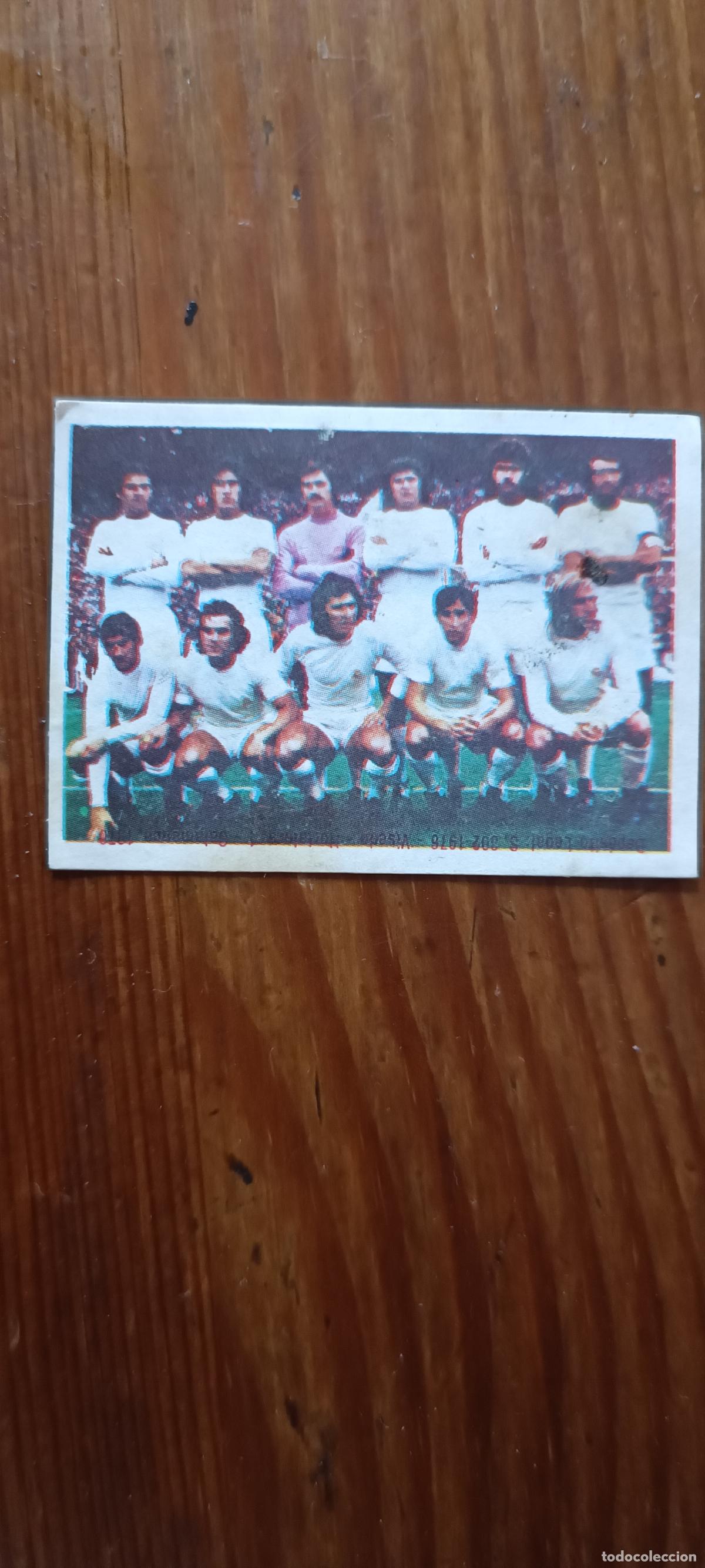 Cromos de f&uacute;tbol: CROMO ANTIGUO FUTBOL ALINEACI&Oacute;N NO S&Eacute; SI REAL MADRID O VALENCIA.