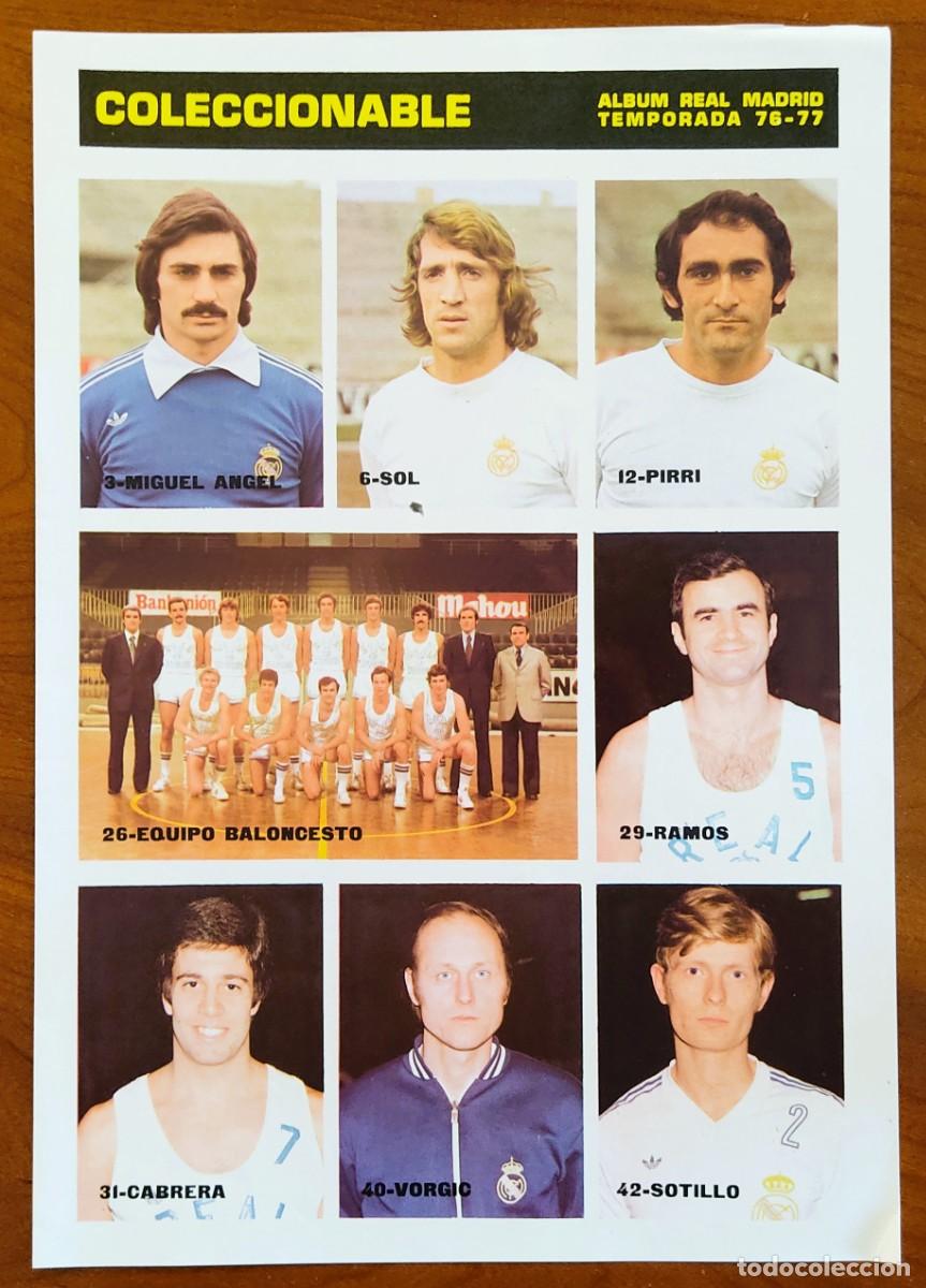 Cromos de f&uacute;tbol: HOJA COLECCIONABLE ALBUM REAL MADRID TEMPORADA 76-77 - 8 CROMOS