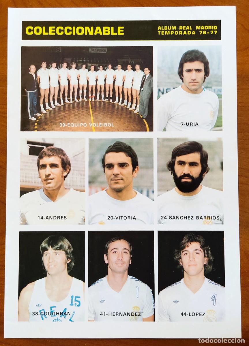 Cromos de f&uacute;tbol: HOJA COLECCIONABLE ALBUM REAL MADRID TEMPORADA 76-77 - 8 CROMOS