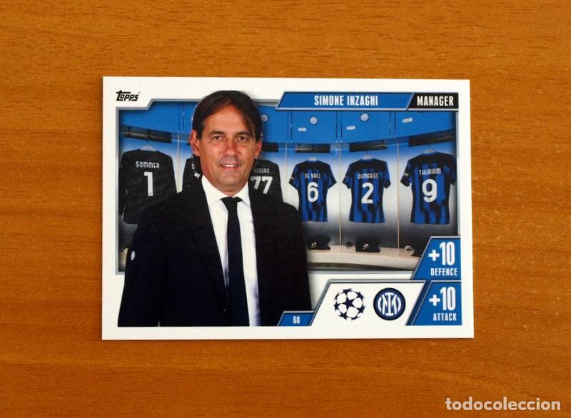 Football Stickers: Inter de Milan -N&ordm; 68 Simone Inzaghi -Manager-Topps Match Attax Trading Card Game-2023-2024