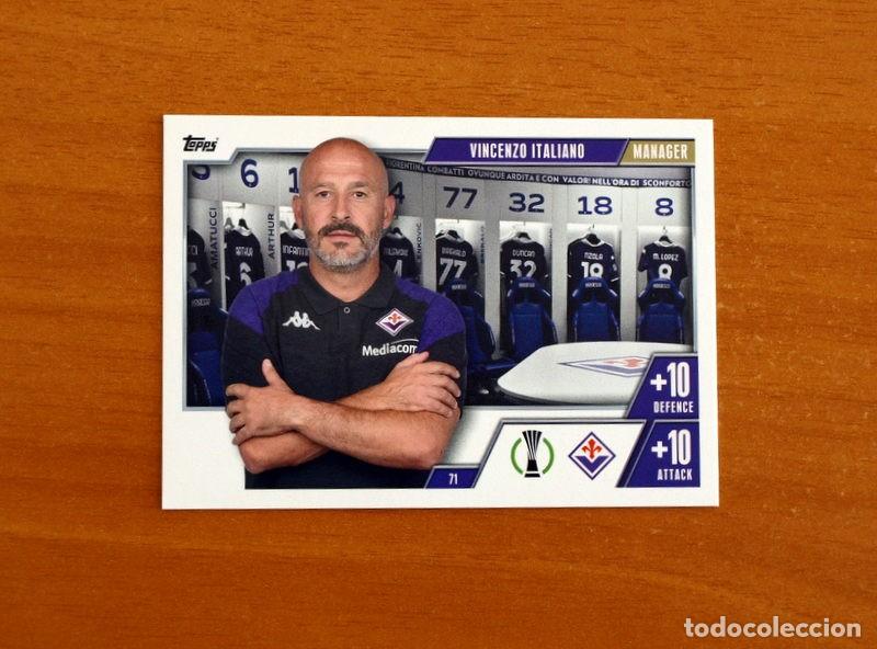 Football Stickers: Fiorentina -N&ordm; 71 Vincenzo Italiano -Manager-Topps Match Attax Trading Card Game-2023-2024
