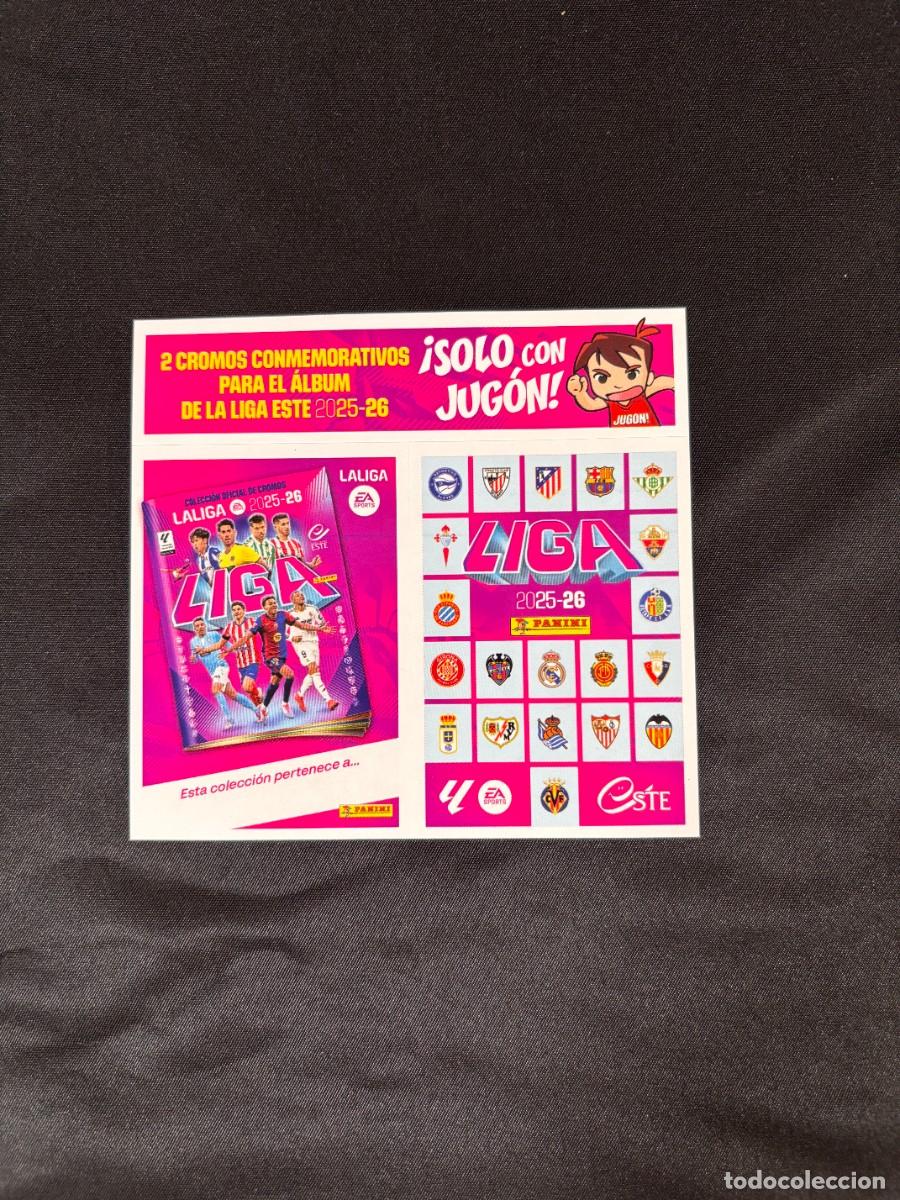 Cromos de f&uacute;tbol: 2 Cromos Conmemorativos Jug&oacute;n LaLiga Este 2025-26 Panini N&ordm; 1 y N&ordm; 2