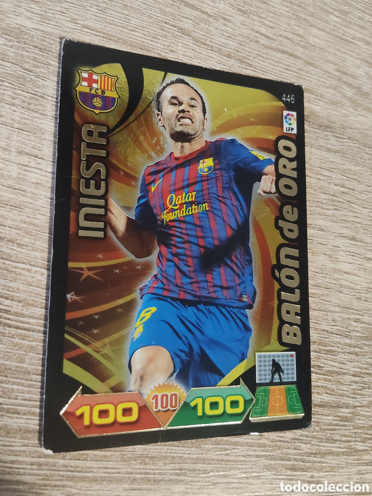 Fu&szlig;ball-Sticker: Panini Adrenalyn 2011 2012 11 12 446 Iniesta Barcelona bal&oacute;n de oro