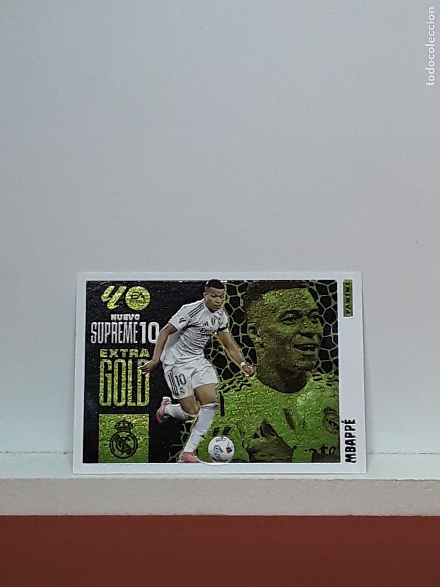 Cromos de f&uacute;tbol: LALIGA ESTE 2025 2026 EA SPORTS 25 26 ALBUM PANINI LIGA N REAL MADRID EXTRA GOLD SUPRIME MBAPPE