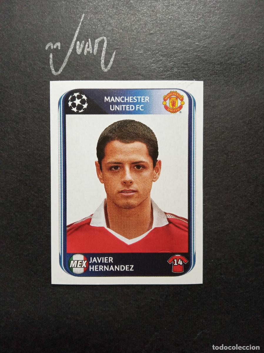 Football Stickers: N&ordm; 154 JAVIER HERNANDEZ MANCHESTER UNITED MEXICO⚽ PANINI &reg; CHAMPIONS 2010 2011 10 11 SIN PEGAR NUEVO