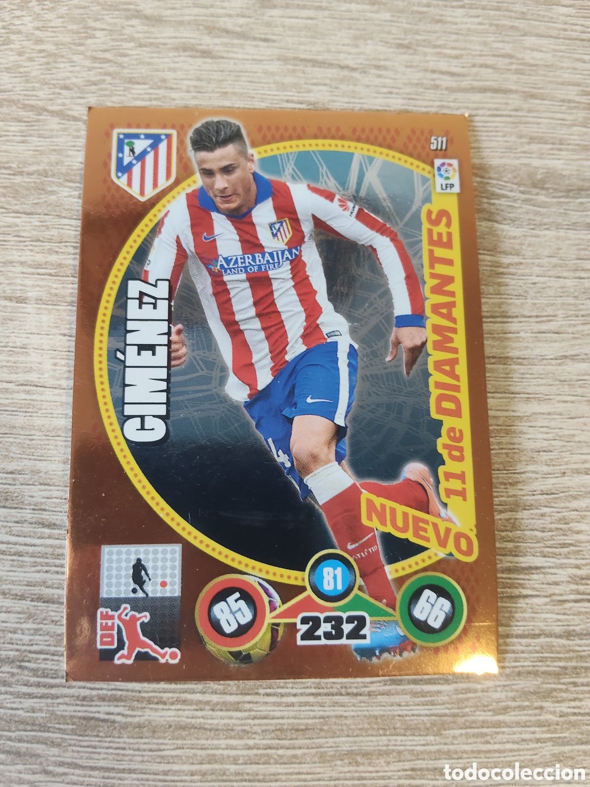 Fu&szlig;ball-Sticker: Panini Adrenalyn 2014 2015 14 15 511 Gim&eacute;nez nuevo 11 de diamantes Atl&eacute;tico de Madrid