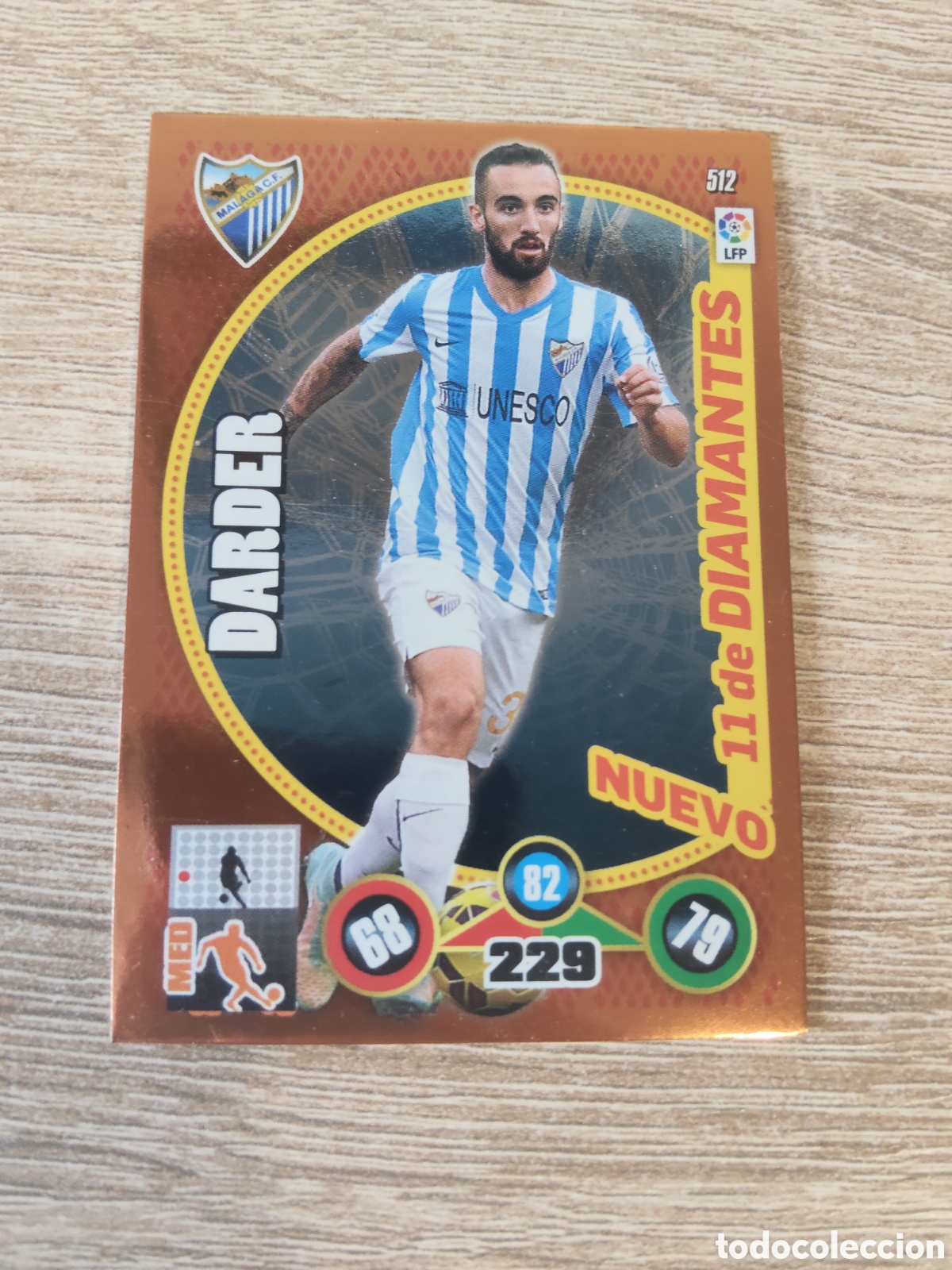 Fu&szlig;ball-Sticker: Panini Adrenalyn 2014 2015 14 15 512 Darder nuevo 11 de diamantes M&aacute;laga