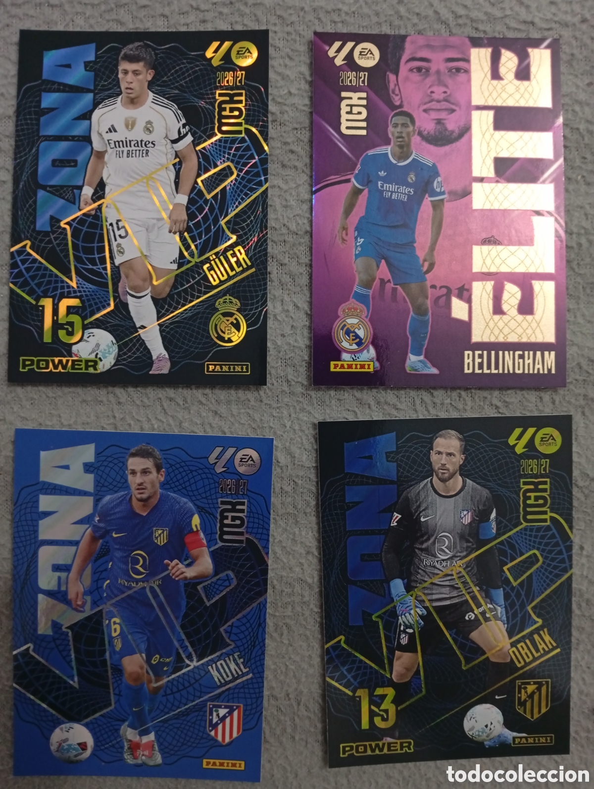 Cromos de f&uacute;tbol: Cuatro cartas especiales Mgk 26 27