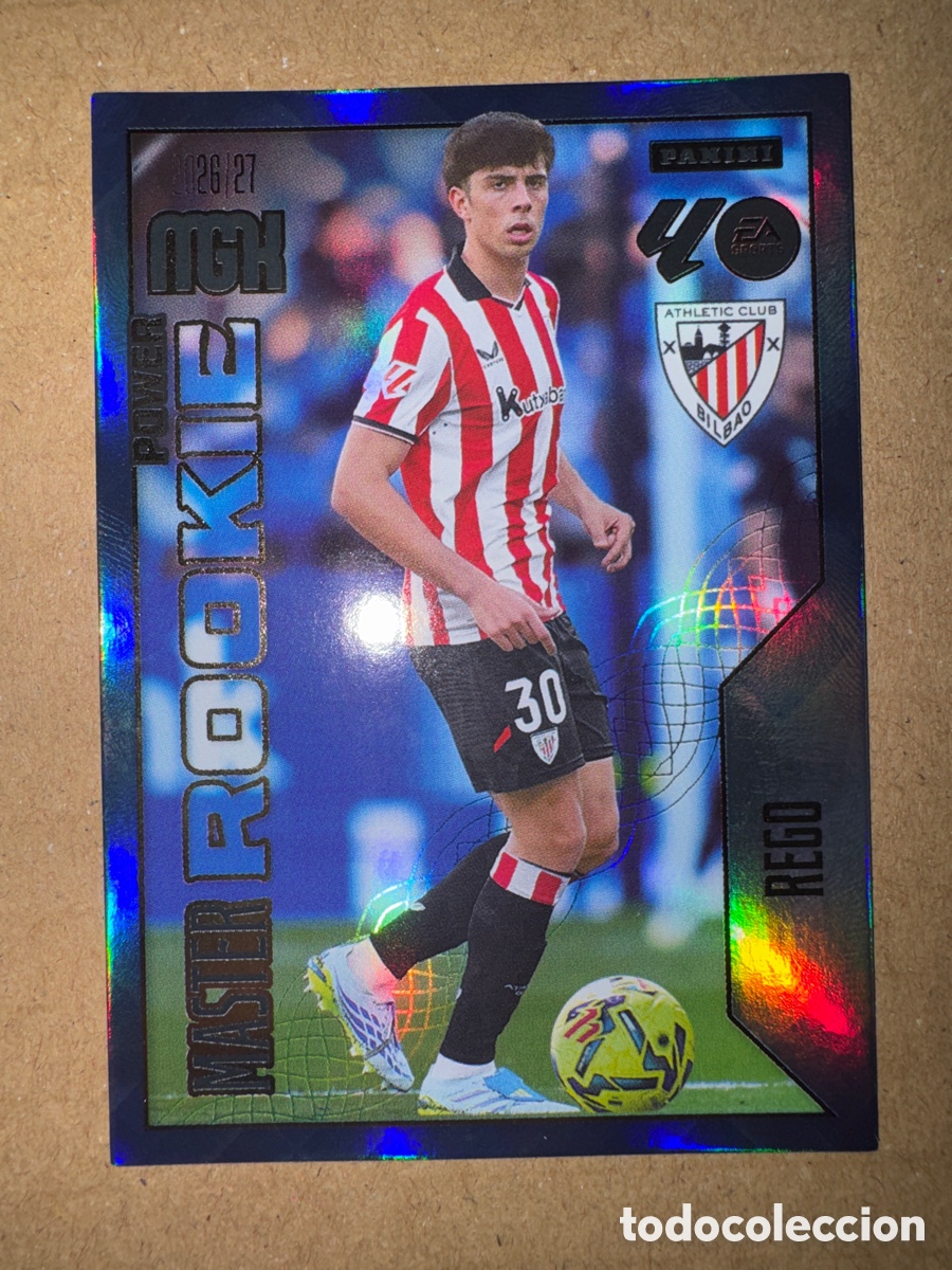 Cromos de f&uacute;tbol: P 418 418P Rego Athletic Club Bilbao Master Rookie Power Megacracks 26 27 2026 2027 Ven&iacute;a en la lata