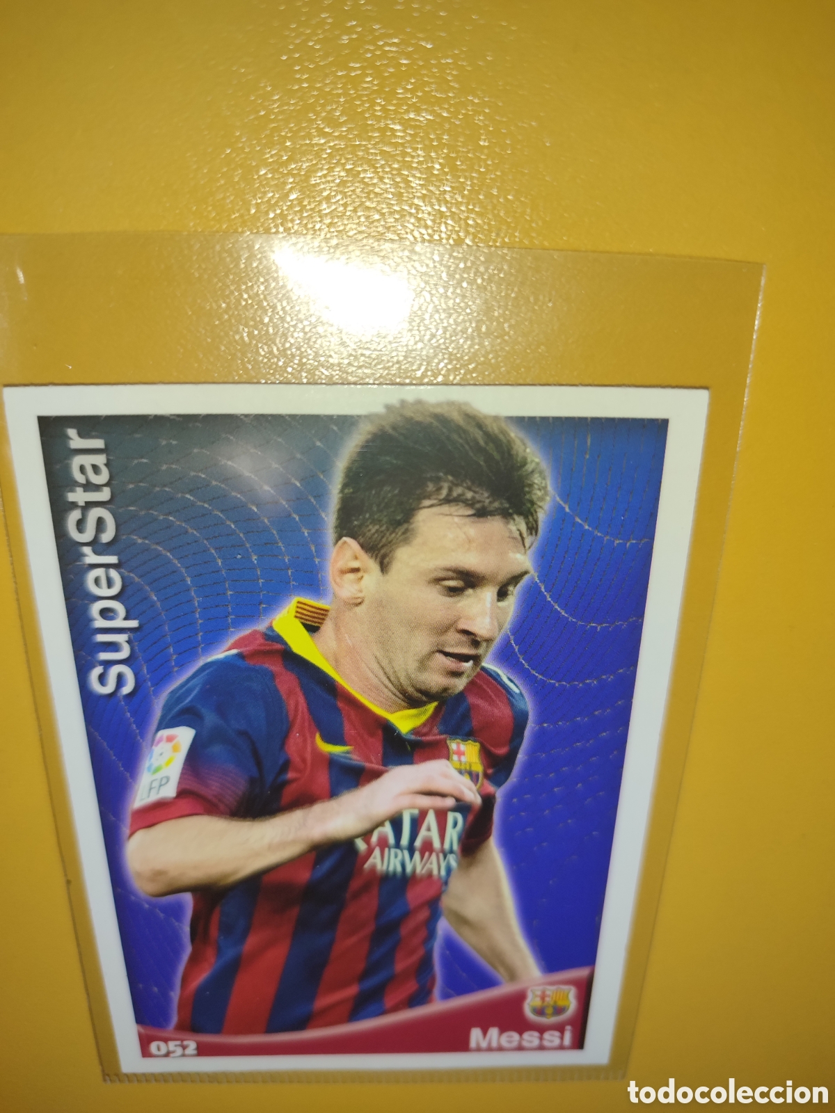 Football Stickers: Card Messi Super Star Mundicromo 2015