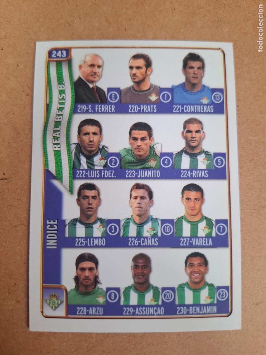 Fu&szlig;ball-Sticker: MUNDICROMO 2004 2005 04 05 - 243 &Iacute;NDICE - REAL BETIS