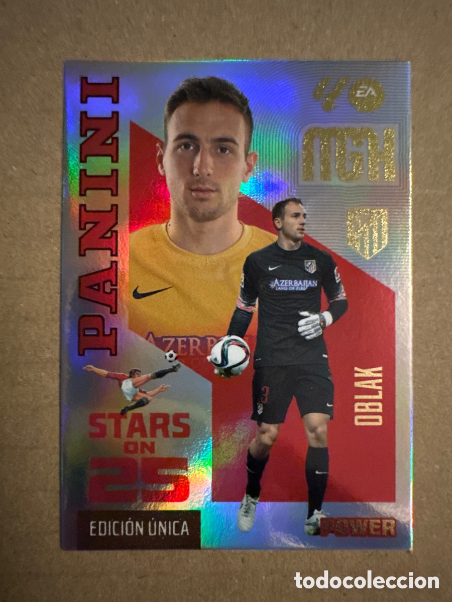 Cromos de f&uacute;tbol: # P 447 447P Oblak Atl&eacute;tico de Madrid Stars on 25 Power Megacracks 26 27 2026 2027 Edici&oacute;n &Uacute;nica
