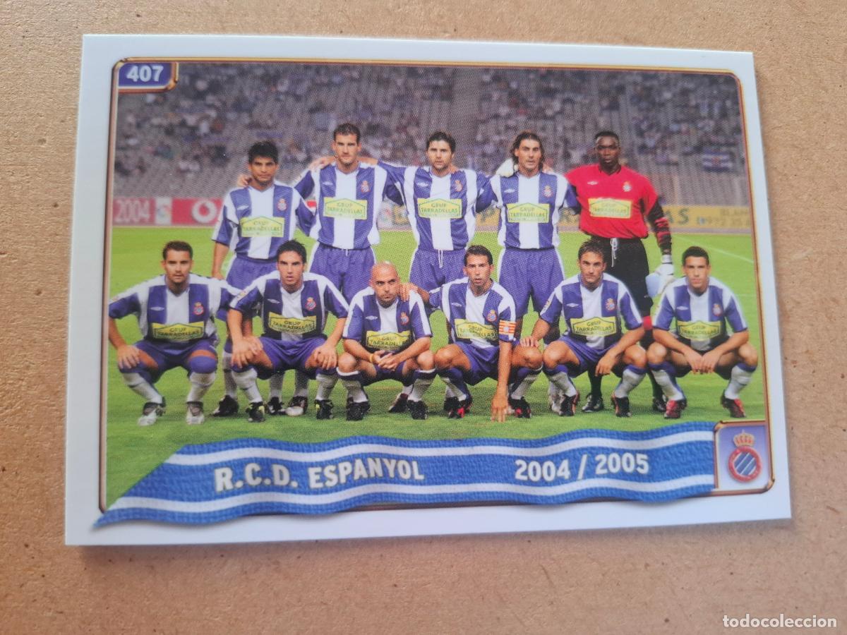 Fu&szlig;ball-Sticker: MUNDICROMO 2004 2005 04 05 - 407 HIMNO ( EN CASTELLANO - CORREGIDO ESCUDO ) / EQUIPO - RCD. ESPANYOL