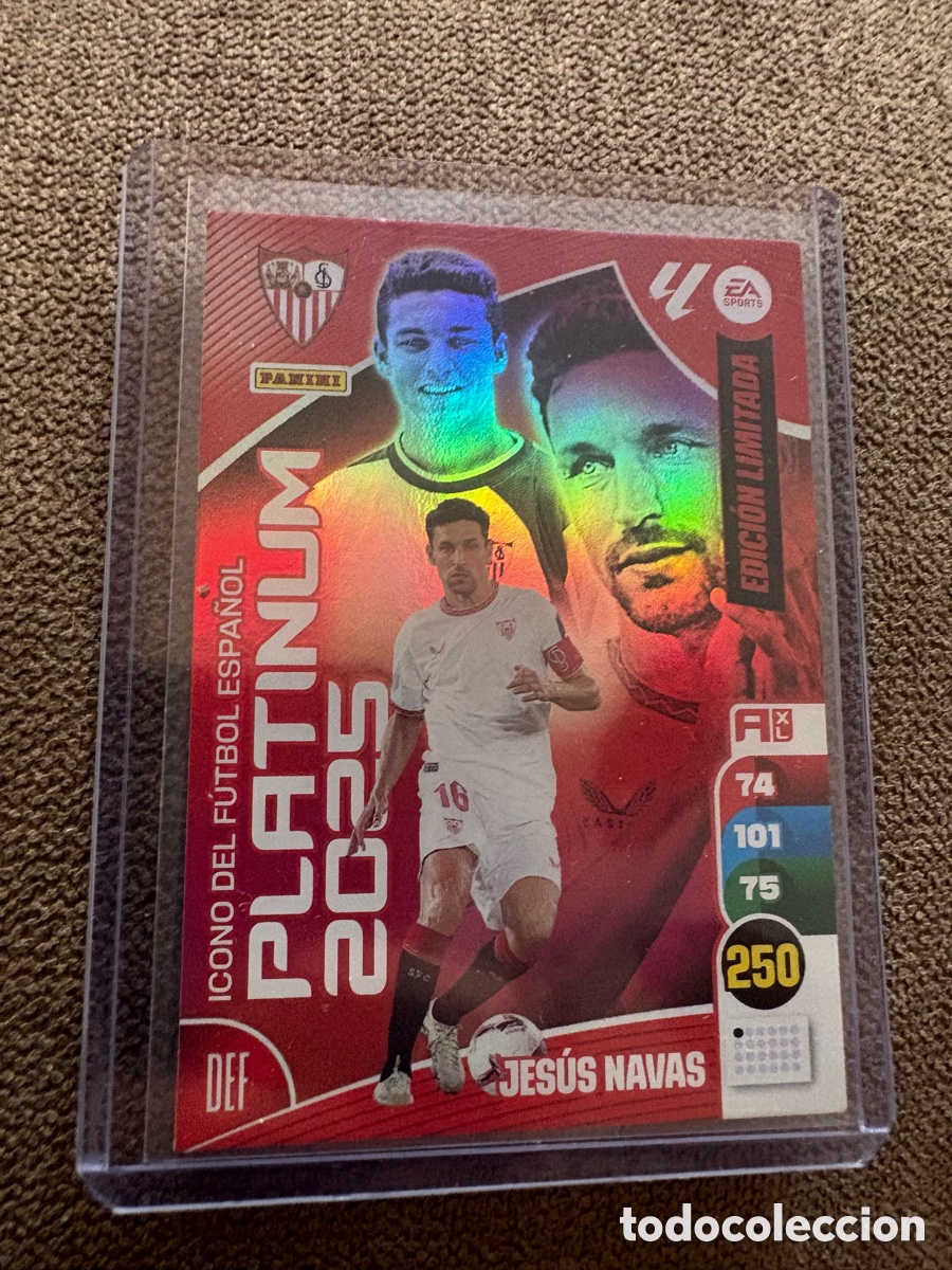 Cromos de f&uacute;tbol: Jes&uacute;s Navas platinum 2025 edici&oacute;n limitada Sevilla