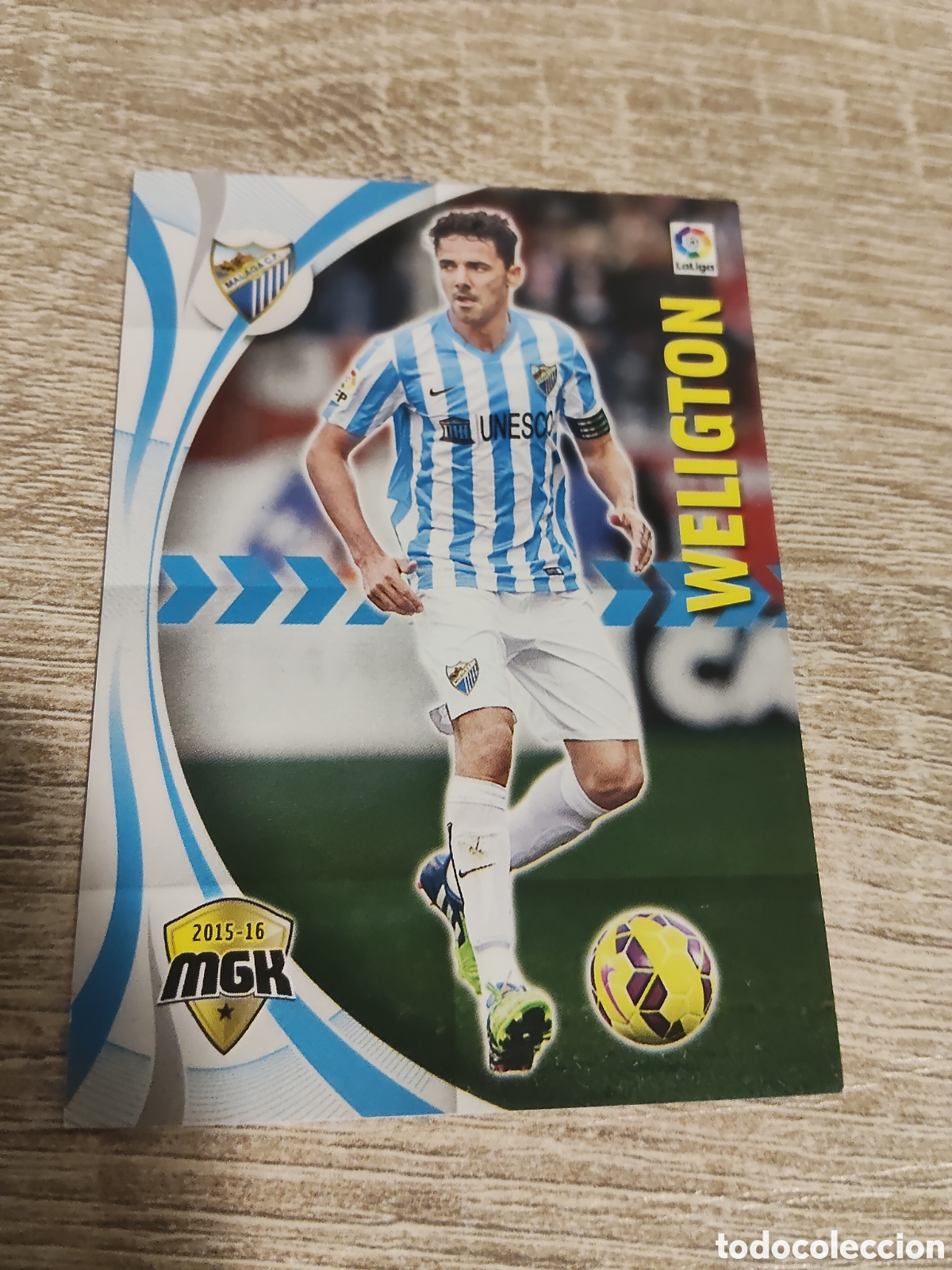 Cromos de f&uacute;tbol: Panini Megacracks 2015 2016 15 16 358 Weligton M&aacute;laga