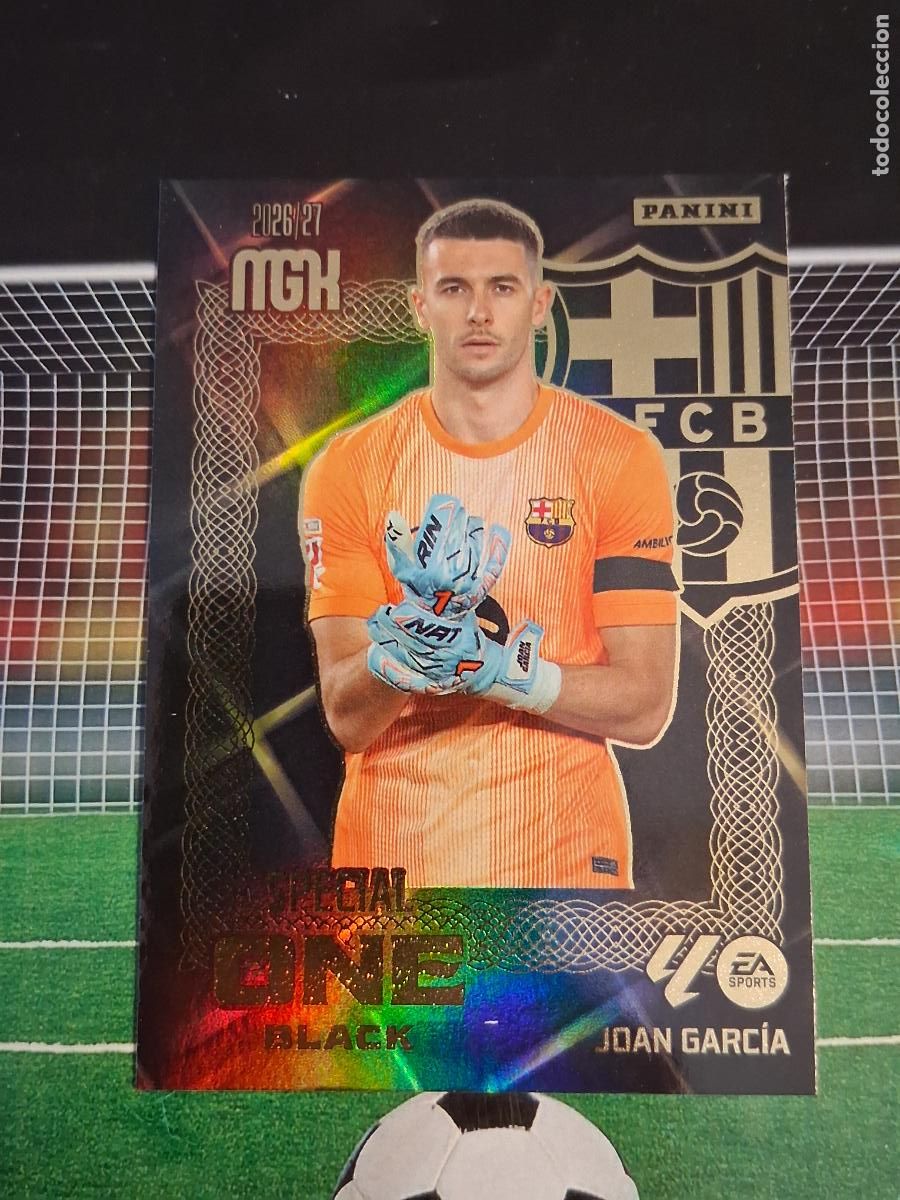 Cromos de f&uacute;tbol: JOAN GARCIA BARCELONA SPECIAL ONE BLACK CROMOS MEGACRACKS PANINI LIGA FUTBOL 2026 2027 26 27
