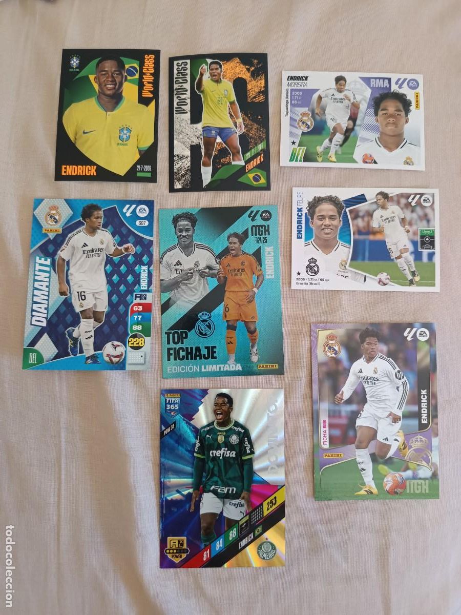 Cromos de f&uacute;tbol: Lote cromos Endrick varias ediciones