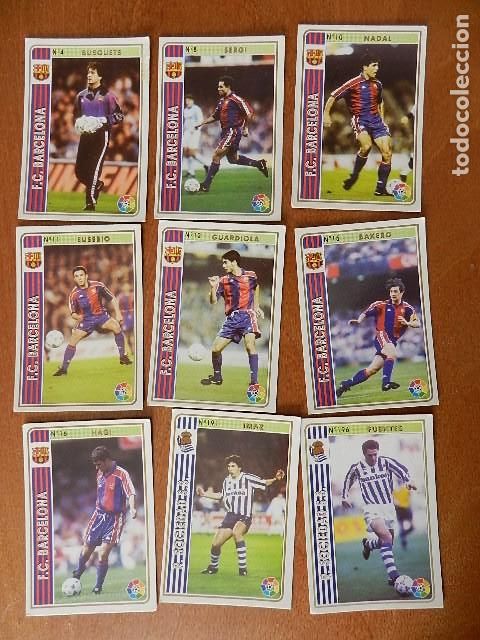 Fu&szlig;ball-Sticker: Lote 9 cromos Las fichas de la LIGA 94-95 f&uacute;tbol 1994 1995 Barcelona n&ordm; 4 8 10 11 12 15 16 191 y 196