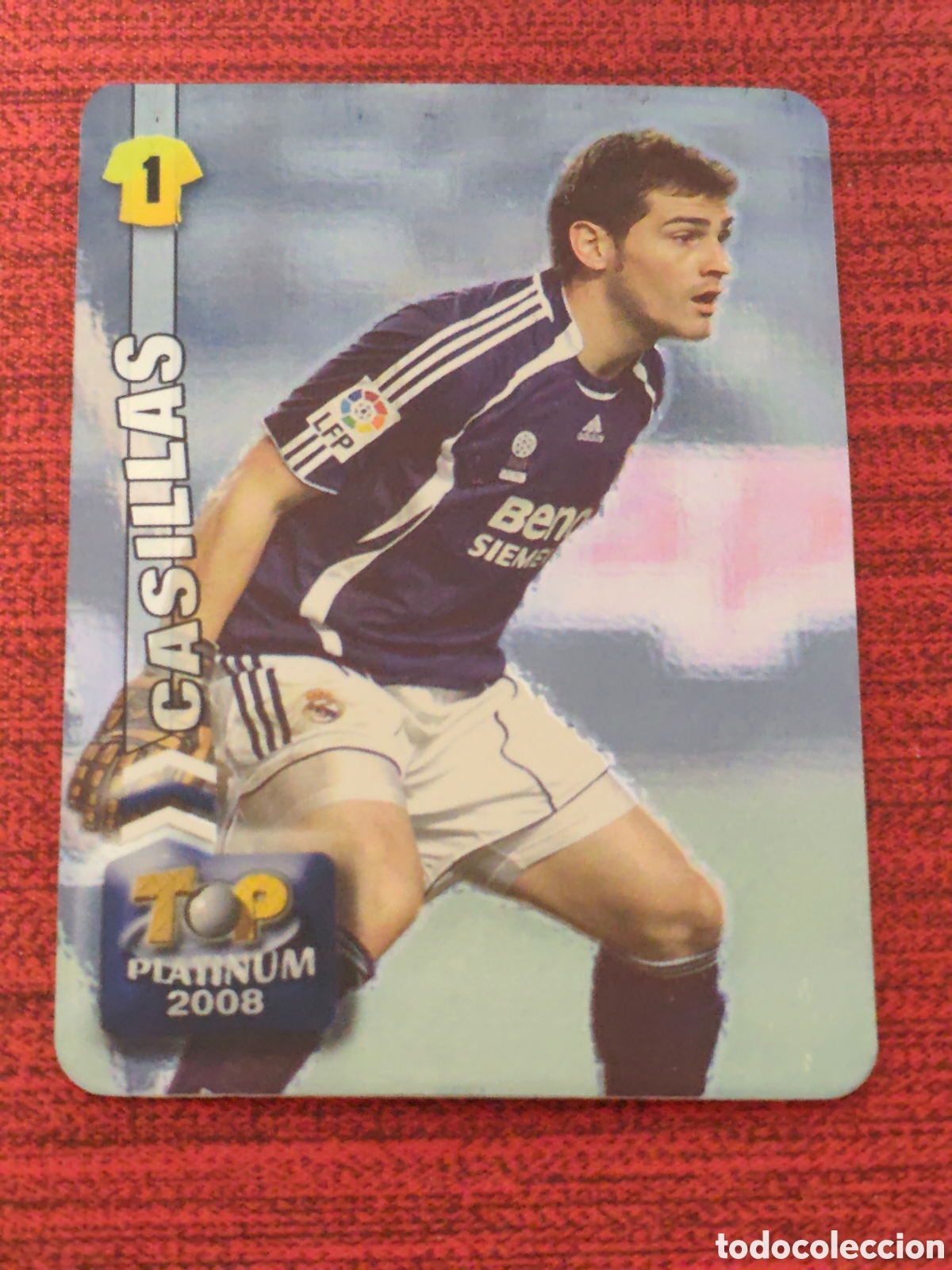 Fu&szlig;ball-Sticker: 667 CASILLAS REAL MADRID TOP PLATINUM BRILLO LISO MUNDICROMO 2007 2008