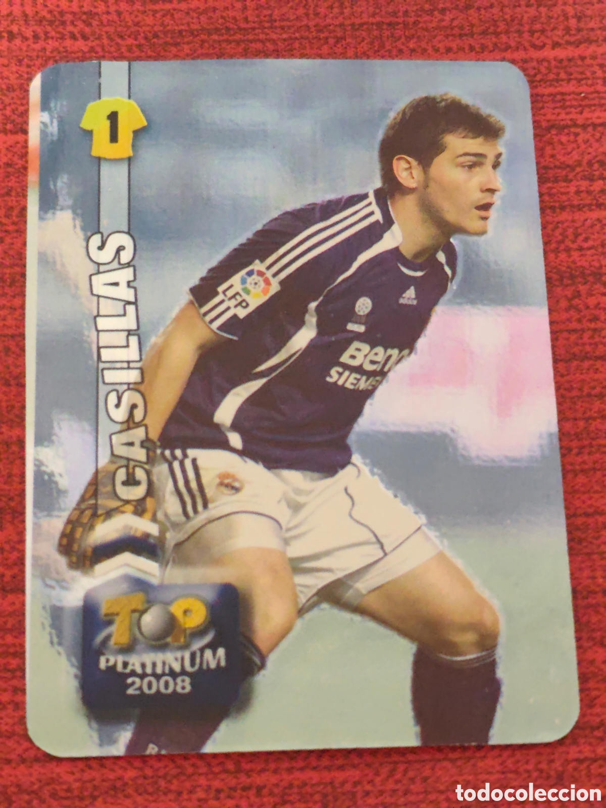 Cromos de f&uacute;tbol: 667 CASILLAS REAL MADRID TOP PLATINUM BRILLO LISO MUNDICROMO 2007 2008