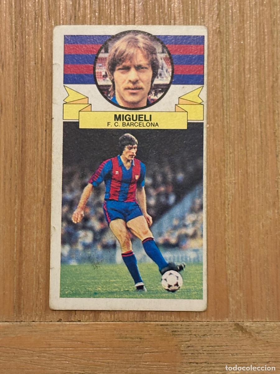 Football Stickers: 37. CROMO SIN PEGAR NUNCA PEGADO MIGUELI BARCELONA ALBUM ESTE LIGA 85-86 1985-86