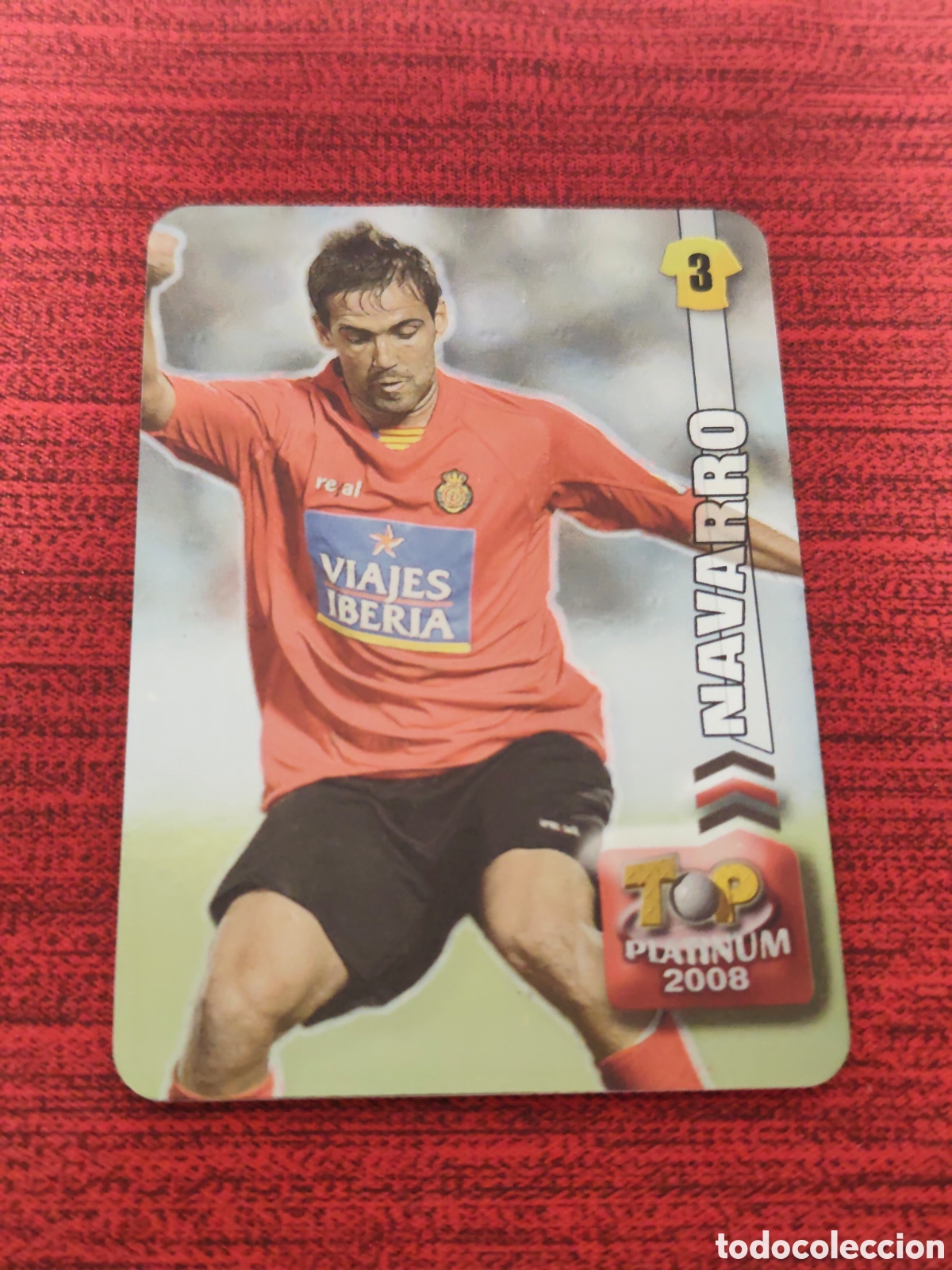 Fu&szlig;ball-Sticker: 681 NAVARRO REAL MALLORCA TOP PLATINUM BRILLO LISO MUNDICROMO 2007 2008