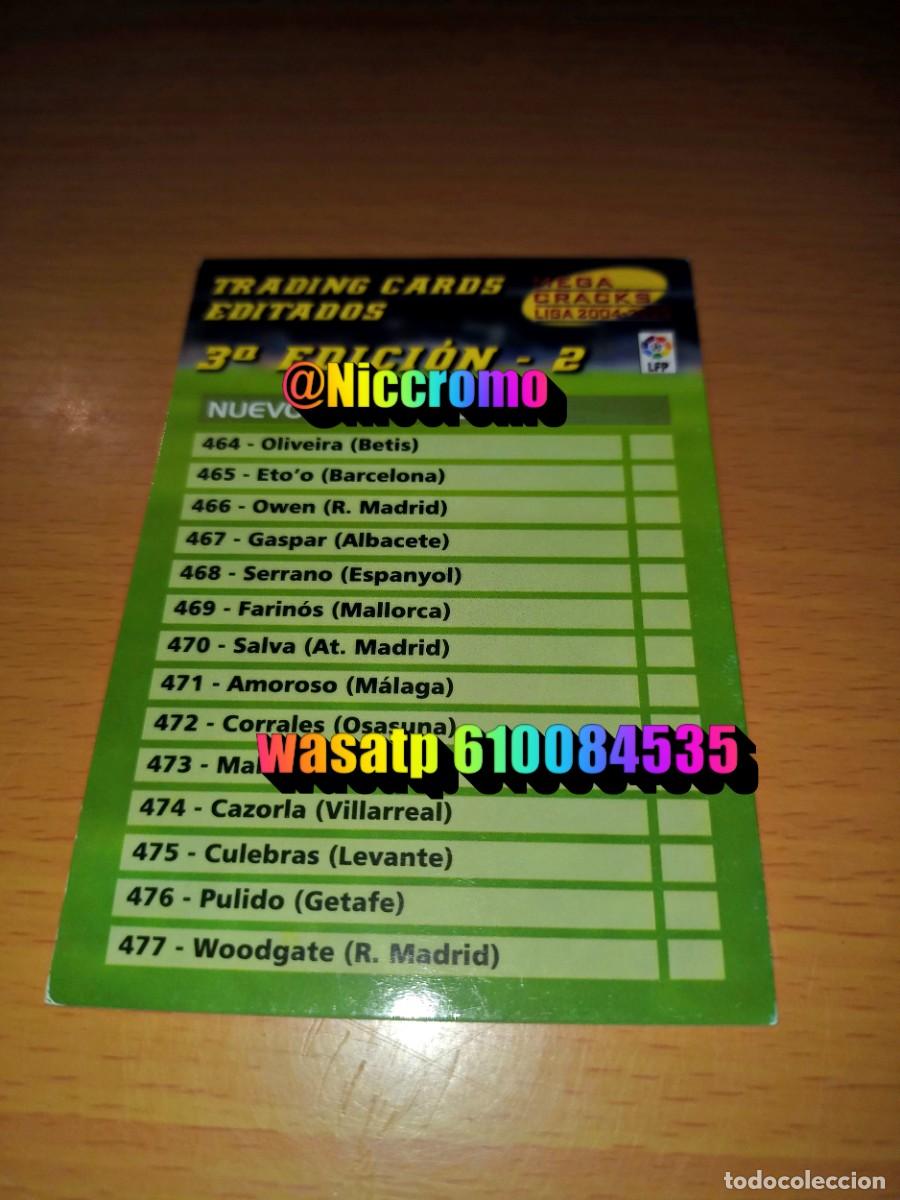 Cromos de f&uacute;tbol: 3&ordf; edicion 2 indice megacracks 2004 2005 nueva ficha 04 05 tarjeta niccromo
