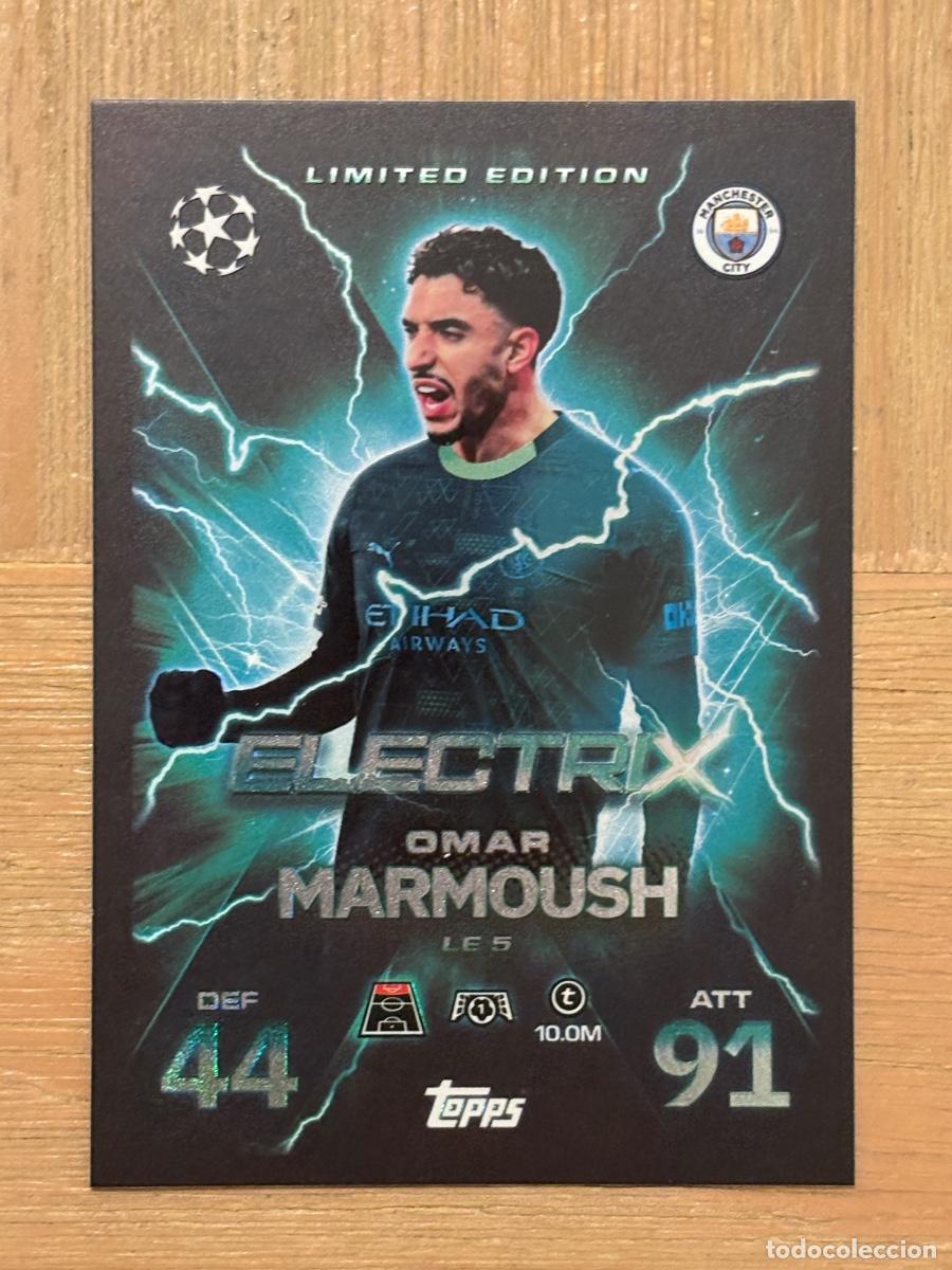 Cromos de f&uacute;tbol: 37. CROMO TOPPS MATCH ATTAX EXTRA 2025/26 25-26 OMAR MARMOUSH LE5 EDICI&Oacute;N LIMITADA ELECTRIX
