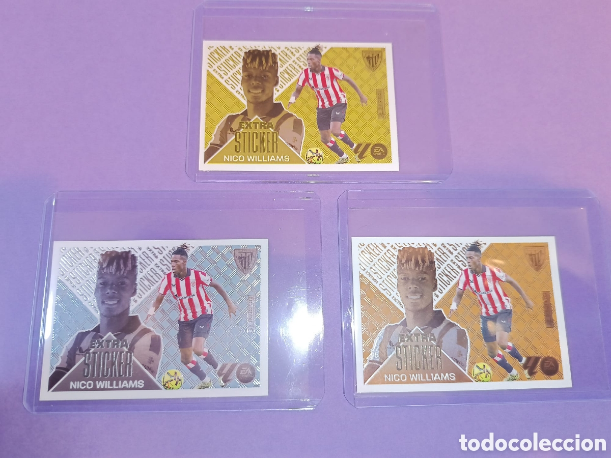 Cromos de f&uacute;tbol: EXTRA STICKER ORO-PLATA-BRONCE NICO WILLIAMS ATHLETIC CLUB DE BILBAO LIGA ESTE 2026 2027