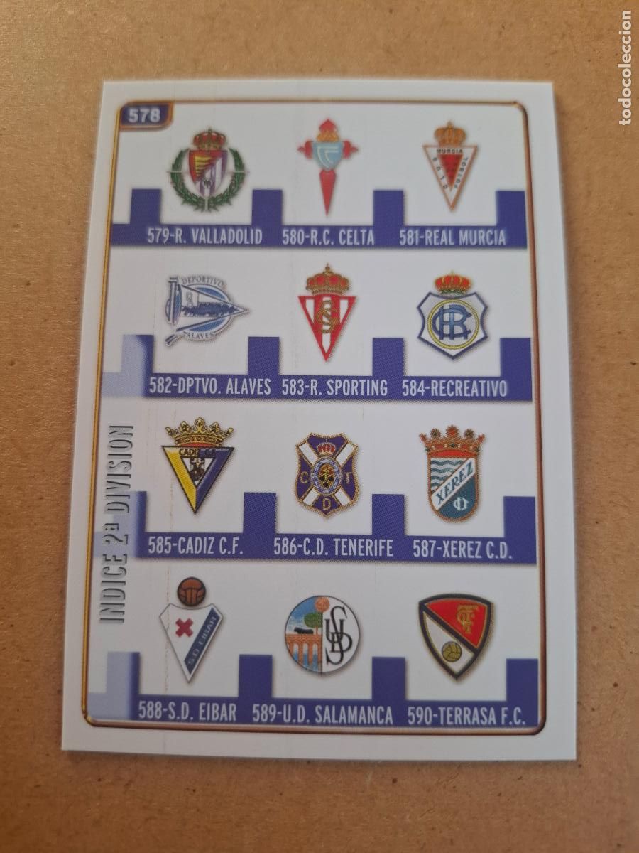 Cartes &agrave; collectionner de Football: MUNDICROMO 2004 2005 04 05 - 578 &Iacute;NDICE 2&ordf; DIVISI&Oacute;N