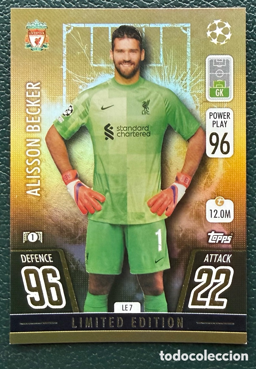 Cromos de f&uacute;tbol: LE 7 ALISSON BECKER LIVERPOOL FC FICHAS ALBUM TOPPS CHAMPIONS LEAGUE MATCH ATTAX 2021 2022 21 22