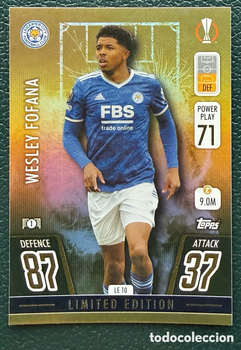 Cromos de f&uacute;tbol: LE 10 WESLEY FOFANA LEICESTER CITY FICHAS ALBUM TOPPS CHAMPIONS LEAGUE MATCH ATTAX 2021 2022 21 22