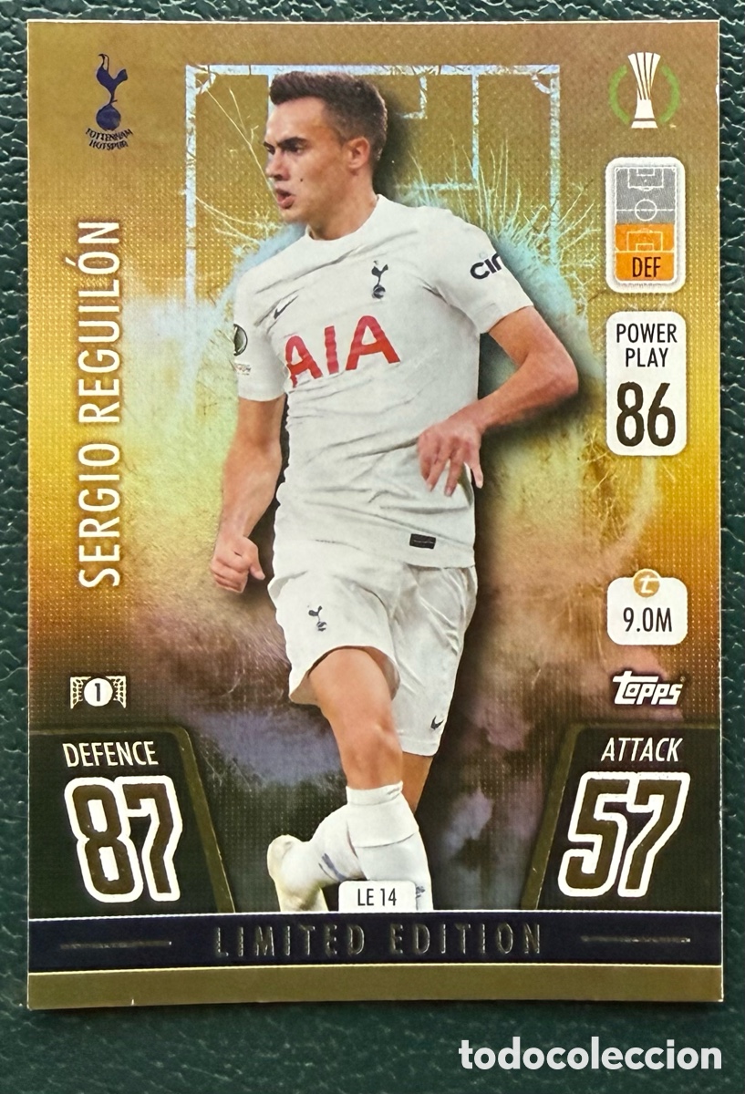 Cromos de Futebol: LE 14 SERGIO REGUILON TOTTENHAM HOTSPUR FICHAS TOPPS CHAMPIONS LEAGUE MATCH ATTAX 2021 2022 21 22