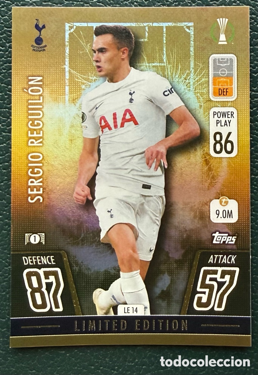 Cromos de Futebol: LE 14 SERGIO REGUILON TOTTENHAM HOTSPUR FICHAS TOPPS CHAMPIONS LEAGUE MATCH ATTAX 2021 2022 21 22