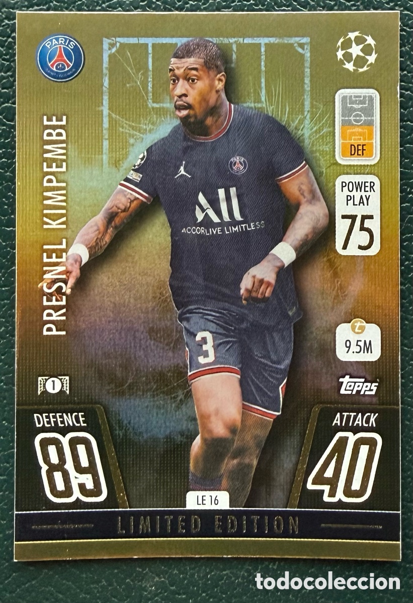 Cartes &agrave; collectionner de Football: LE 16 PRESNEL KIMPEMBE PARIS SAINT GERMAIN FICHAS TOPPS CHAMPIONS LEAGUE MATCH ATTAX 2021 2022 21 22