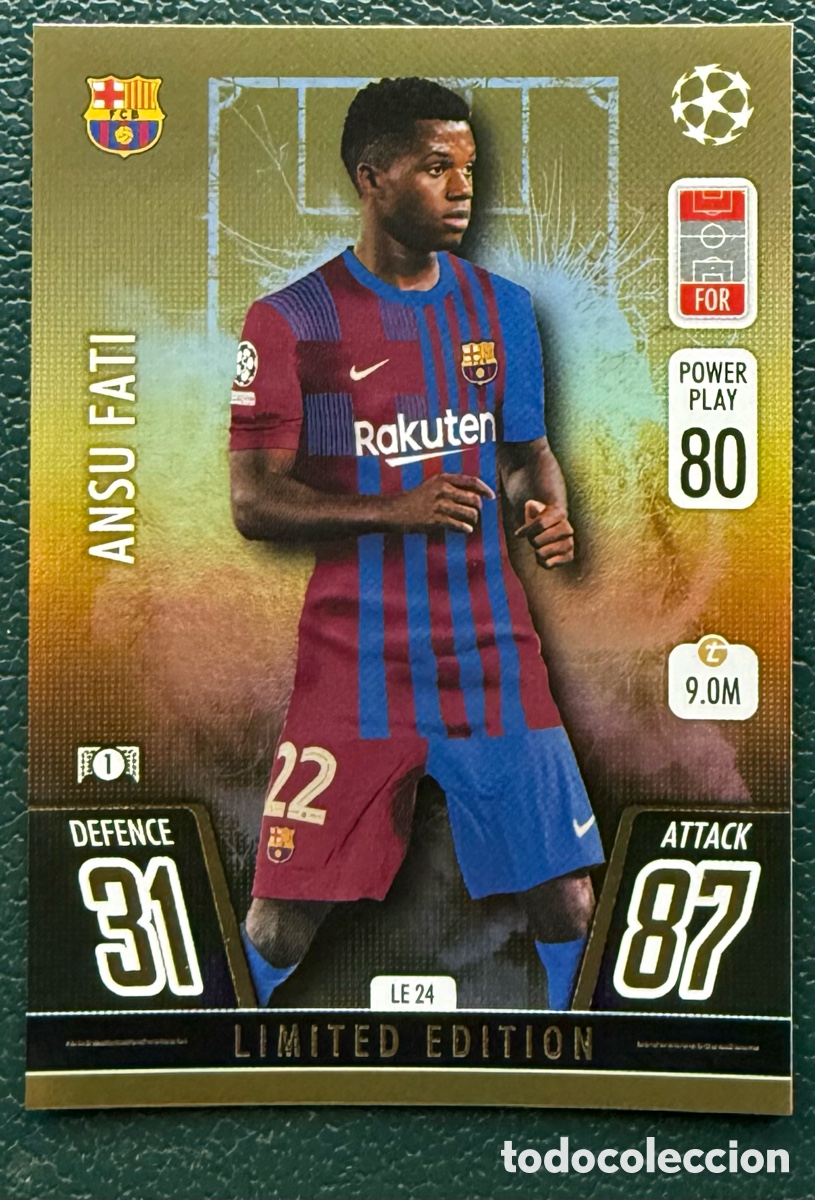 Cartes &agrave; collectionner de Football: LE 24 ANSU FATI FC BARCELONA FICHAS ALBUM TOPPS UEFA CHAMPIONS LEAGUE MATCH ATTAX 2021 2022 21 22
