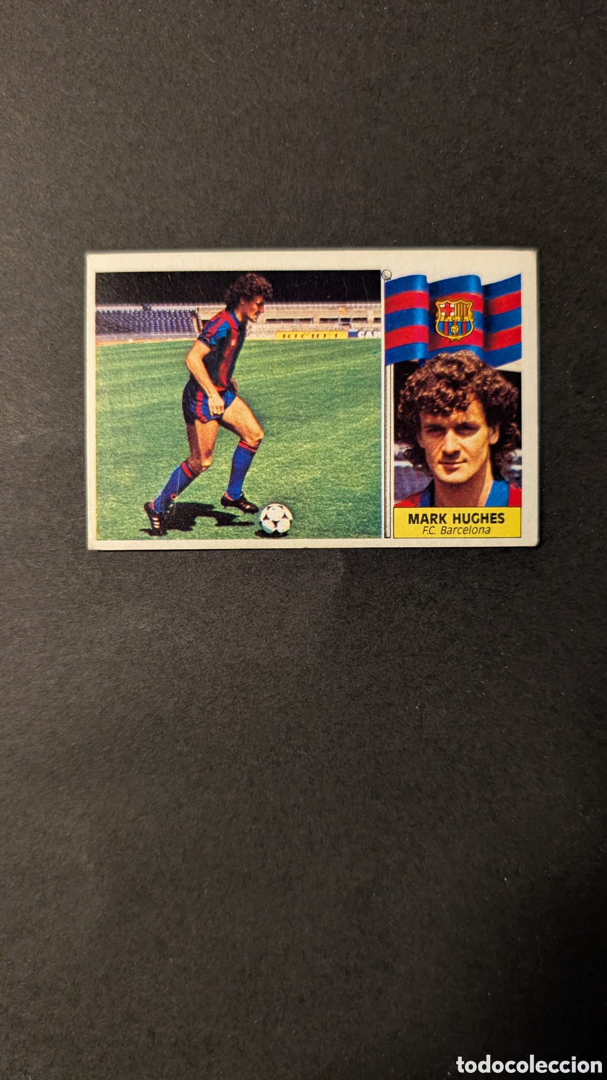 Fu&szlig;ball-Sticker: L1 MARK HUGHES BARCELONA FICHAJE 6 LIGA ESTE 1986/87 86 87 NUNCA PEGADO SIN PEGAR