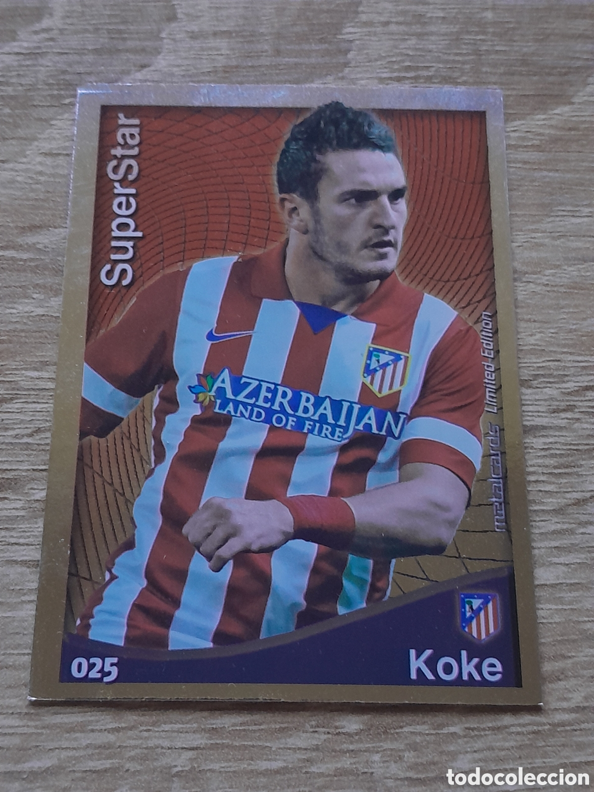 Cromos de f&uacute;tbol: MUNDICROMO 2014 2015 14/15 SUPERSTAR BRILLO LISO (LIMITED EDITION), 25 KOKE ATLETICO DE MADRID