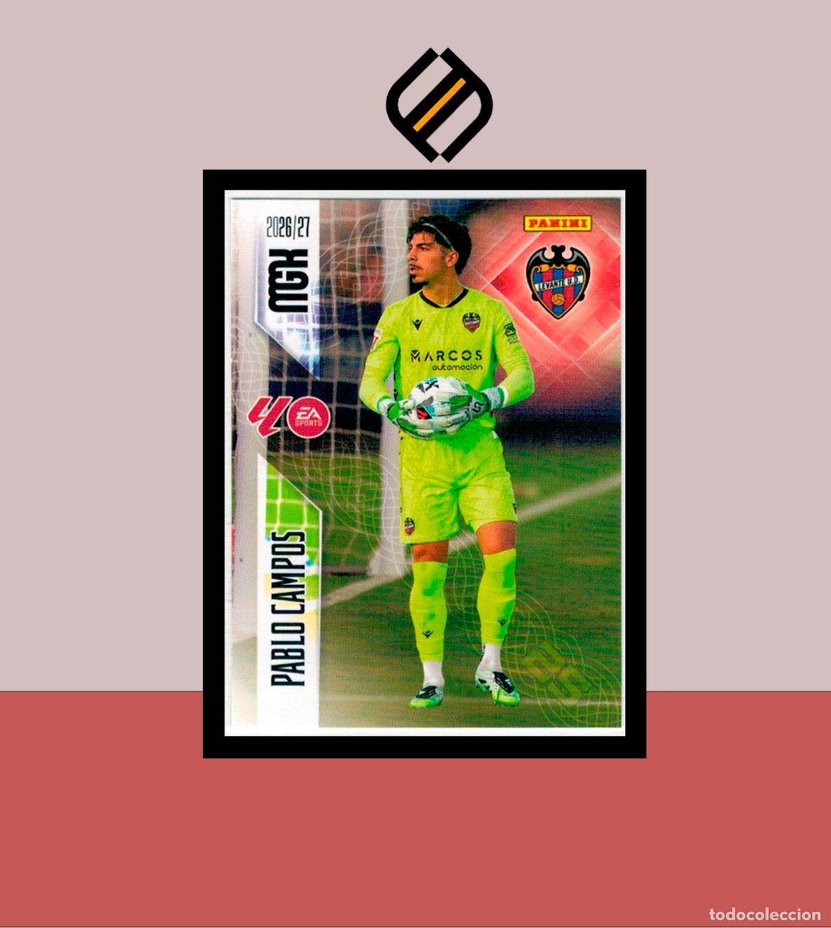 Cromos de f&uacute;tbol: MEGACRACKS 2026 2027 26 27 PANINI N&ordm; 201 PABLO CAMPOS LEVANTE COLECCI&Oacute;N ALB&Uacute;M MGK