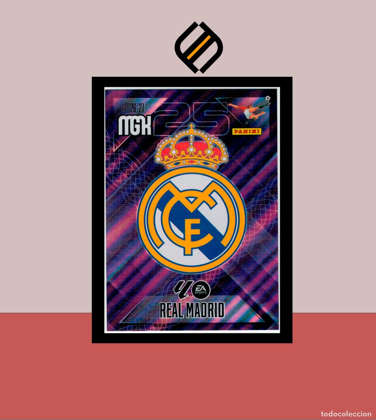 Cromos de f&uacute;tbol: MEGACRACKS 2026 2027 26 27 PANINI N&ordm; 217 ESCUDO REAL MADRID COLECCI&Oacute;N ALB&Uacute;M MGK
