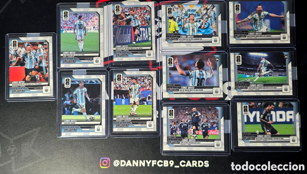 Cromos de f&uacute;tbol: Lote completo x11 Lionel Messi Panini Instant Fifa World Cup 2026