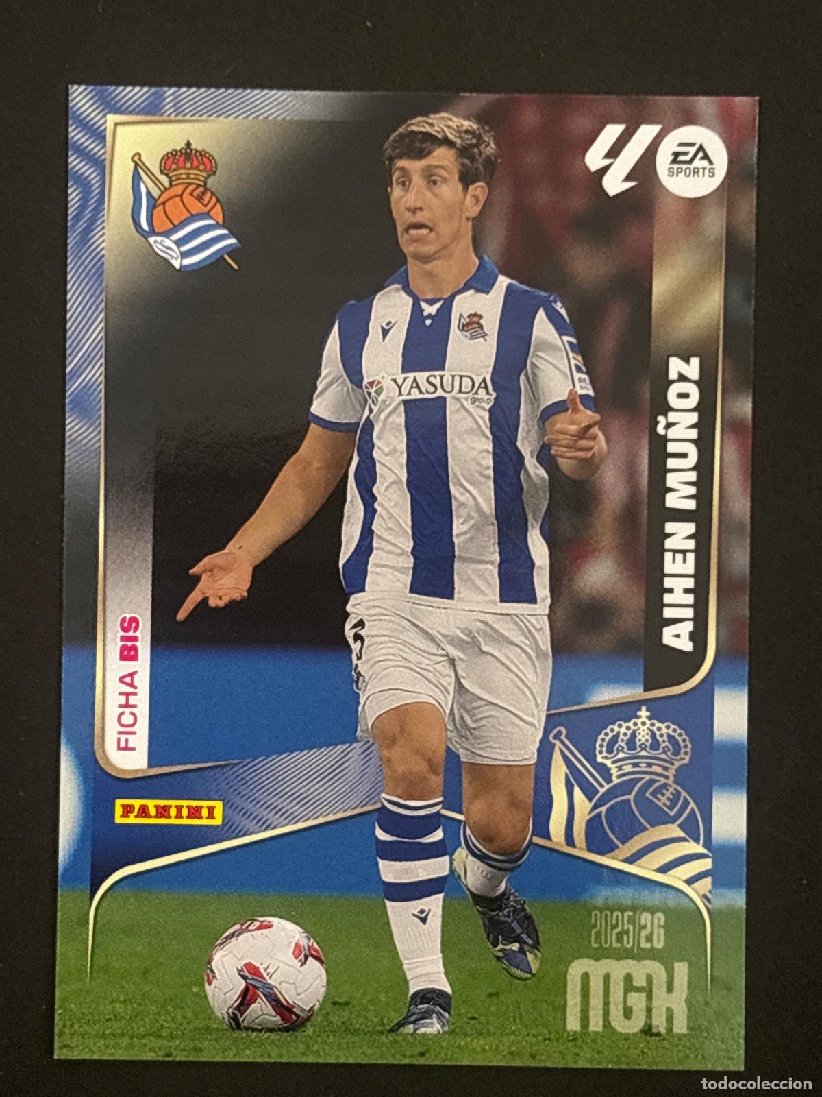 Cromos de f&uacute;tbol: 314BIS AIHEN MU&Ntilde;OZ REAL SOCIEDAD 3&ordf; EDICI&Oacute;N MEGACRACKS MGK 25-26 2025-2026 PANINI LIGA