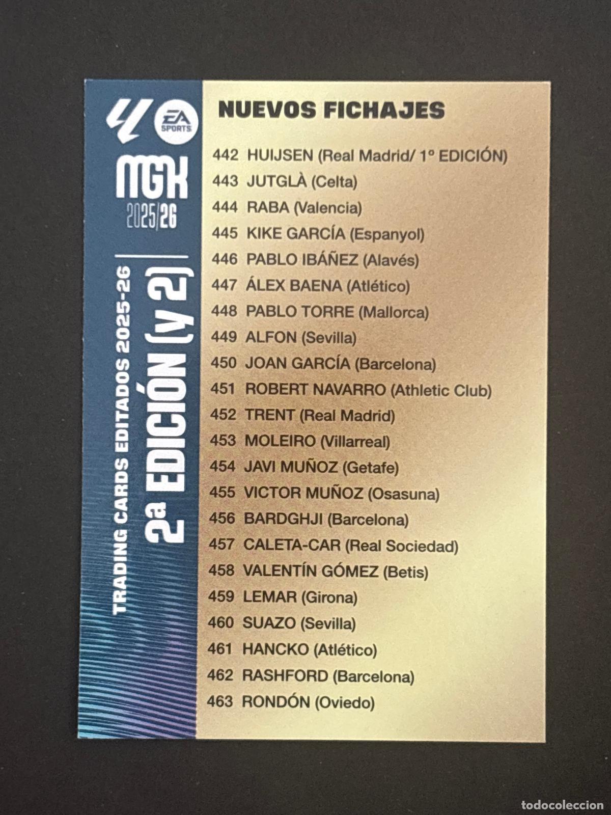 Cromos de f&uacute;tbol: BIS CARD 2&ordf; EDICI&Oacute;N 2 NUEVAS FICHAS BIS MEGACRACKS MGK 25-26 2025-2026 PANINI LIGA