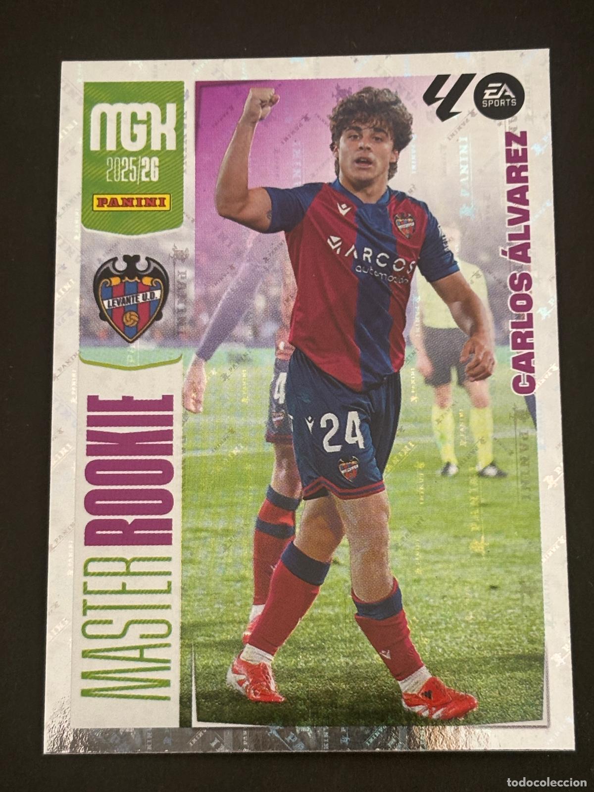 Figurine di Calcio: 407 CARLOS &Aacute;LVAREZ LEVANTE MASTER ROOKIE MEGACRACKS MGK 25-26 2025-2026 PANINI LIGA